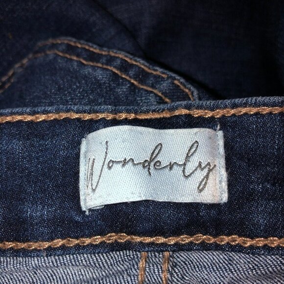 Wonderly Womens Size 20 W Dark Wash Blue Stretch Mid Rise Boot Cut Denim Jeans - Picture 8 of 10
